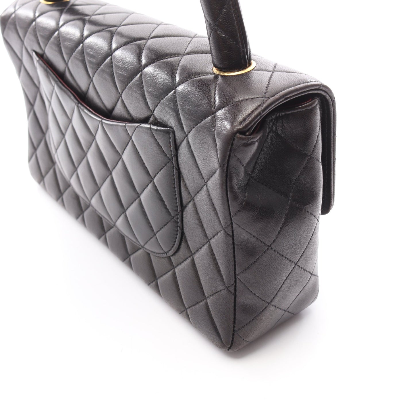 マトラッセ 親子バッグ ハンドバッグ ラムスキン ブラック ゴールド金具 シャネル バッグ CHANEL