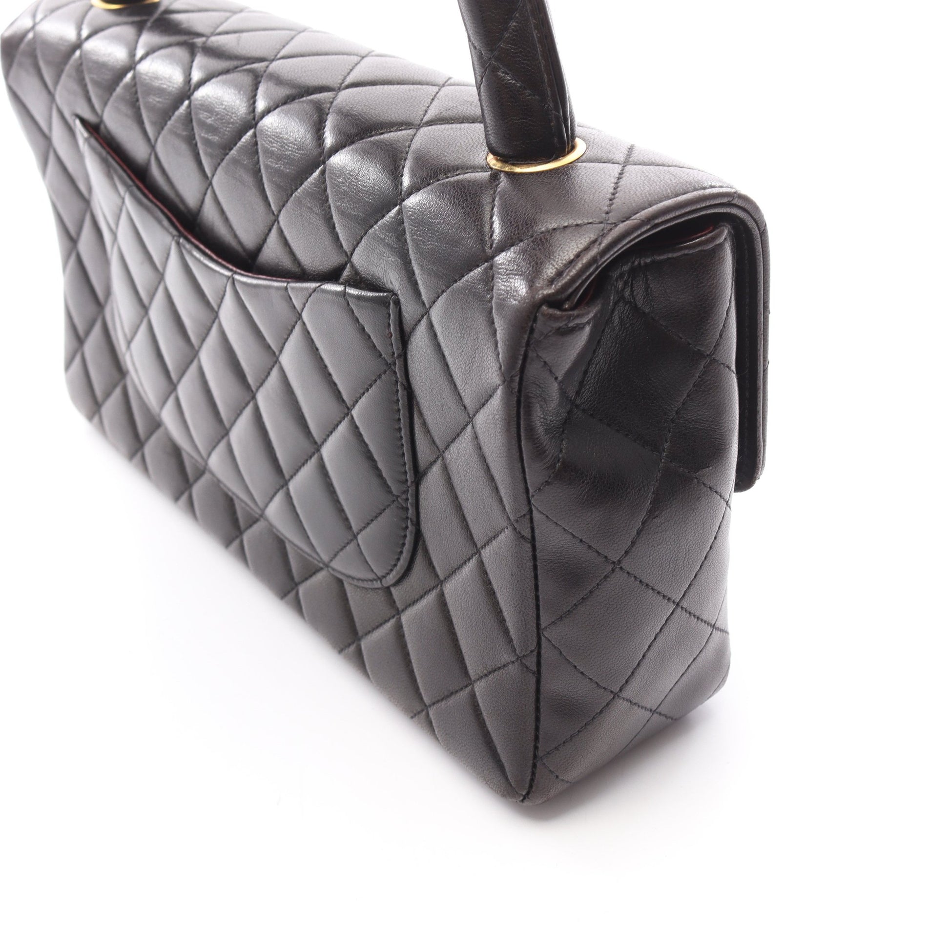 マトラッセ 親子バッグ ハンドバッグ ラムスキン ブラック ゴールド金具 シャネル バッグ CHANEL