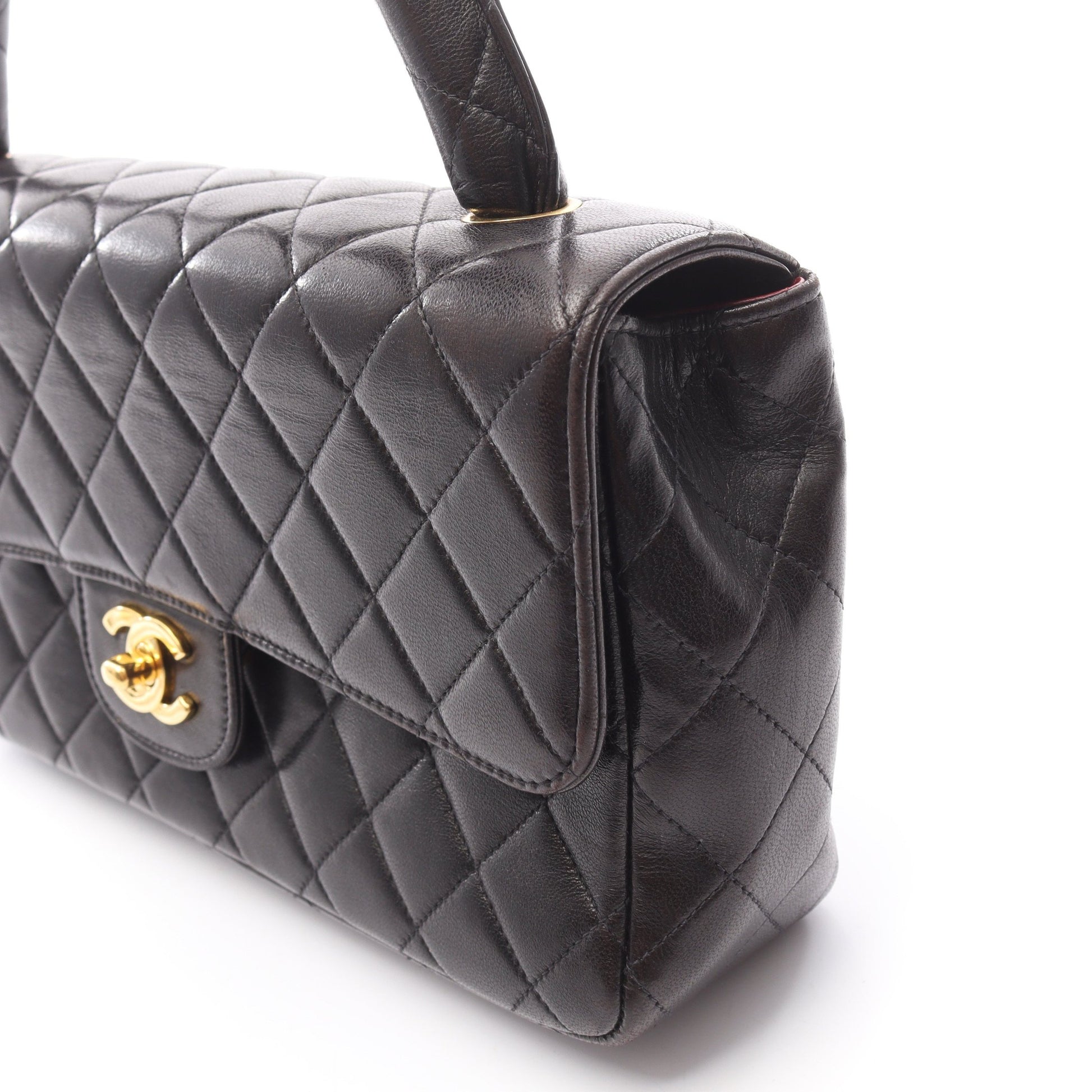 マトラッセ 親子バッグ ハンドバッグ ラムスキン ブラック ゴールド金具 シャネル バッグ CHANEL