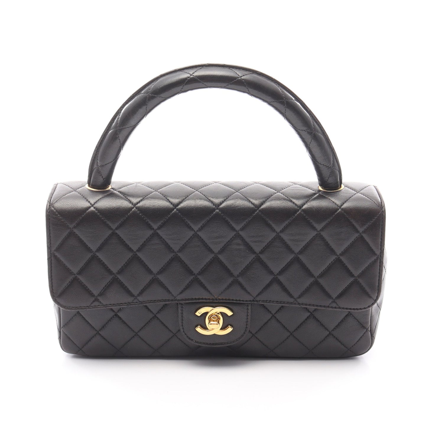 マトラッセ 親子バッグ ハンドバッグ ラムスキン ブラック ゴールド金具 シャネル バッグ CHANEL