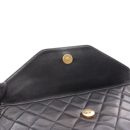 マトラッセ フリンジ チェーンショルダーバッグ ラムスキン ブラック ゴールド金具 シャネル バッグ CHANEL