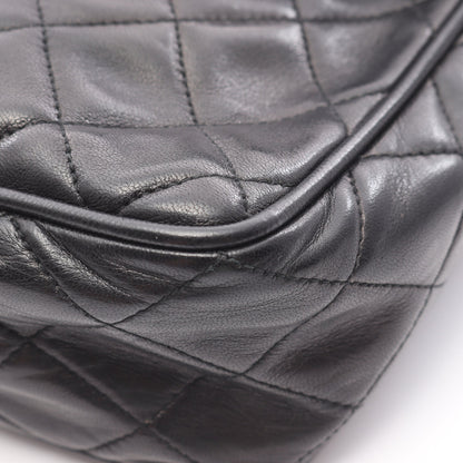 マトラッセ フリンジ チェーンショルダーバッグ ラムスキン ブラック ゴールド金具 シャネル バッグ CHANEL