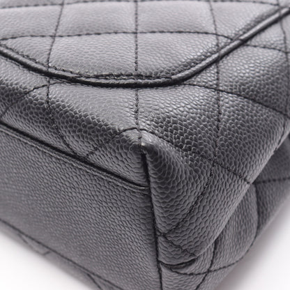 マトラッセ トップハンドル ハンドバッグ キャビアスキン ブラック シルバー金具 シャネル バッグ CHANEL