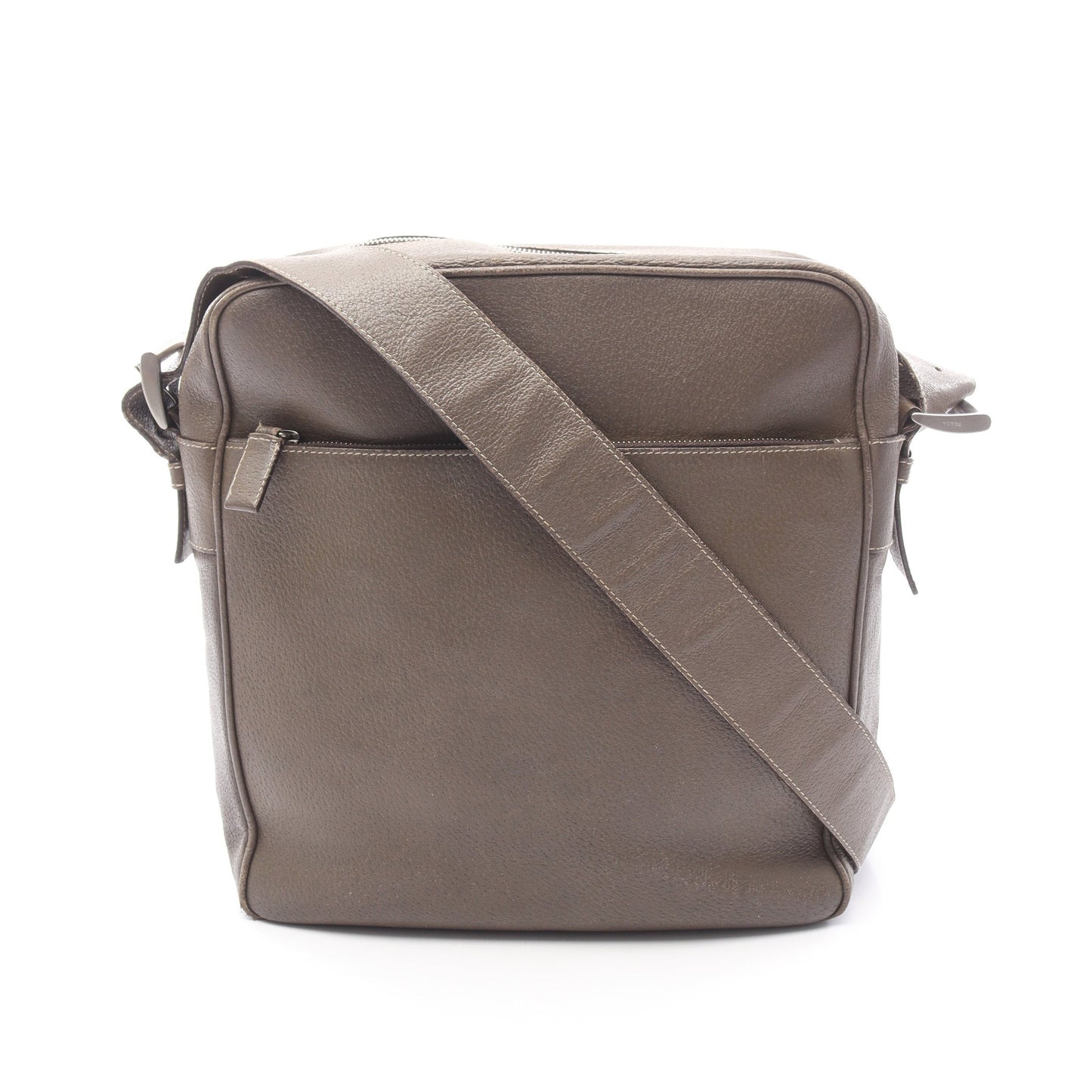 TESSUTO + VERNI ショルダーバッグ レザー グレーブラウン プラダ バッグ PRADA