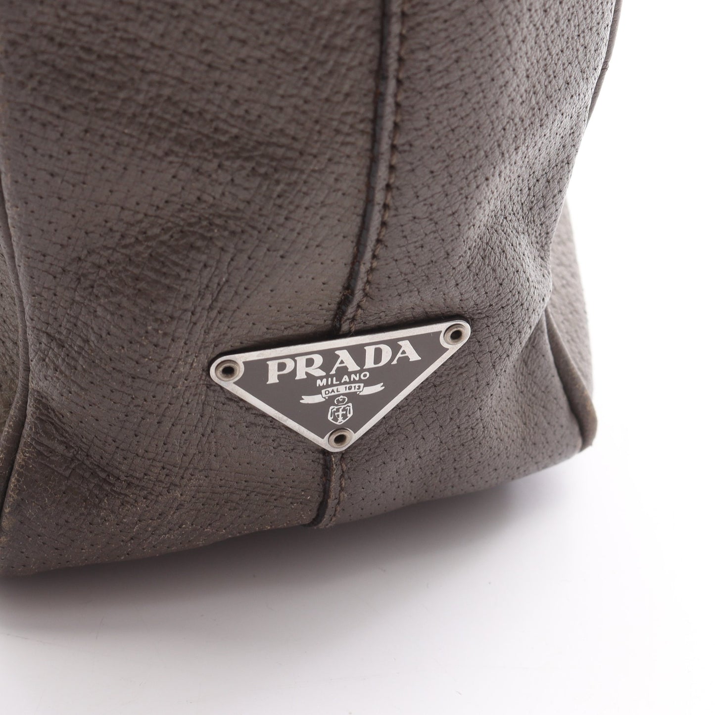 TESSUTO + VERNI ショルダーバッグ レザー グレーブラウン プラダ バッグ PRADA