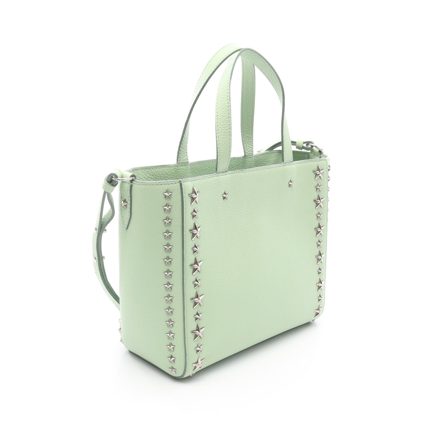 PEGASI ハンドバッグ レザー ライトグリーン スタースタッズ 2WAY ジミーチュウ バッグ JIMMY CHOO