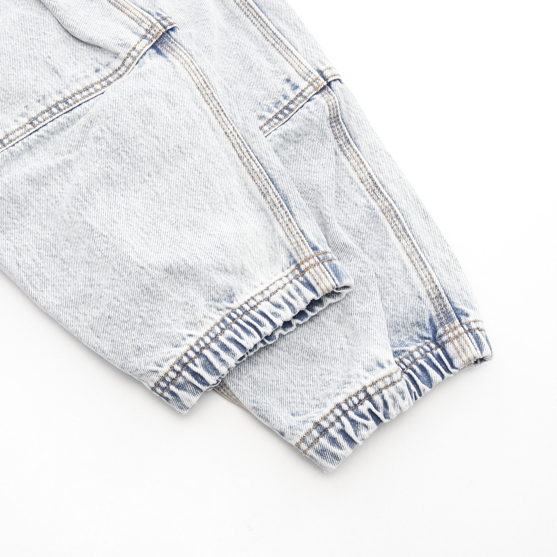 ダブルフロントカーペンター デニムパンツ コットン ブルーグレー