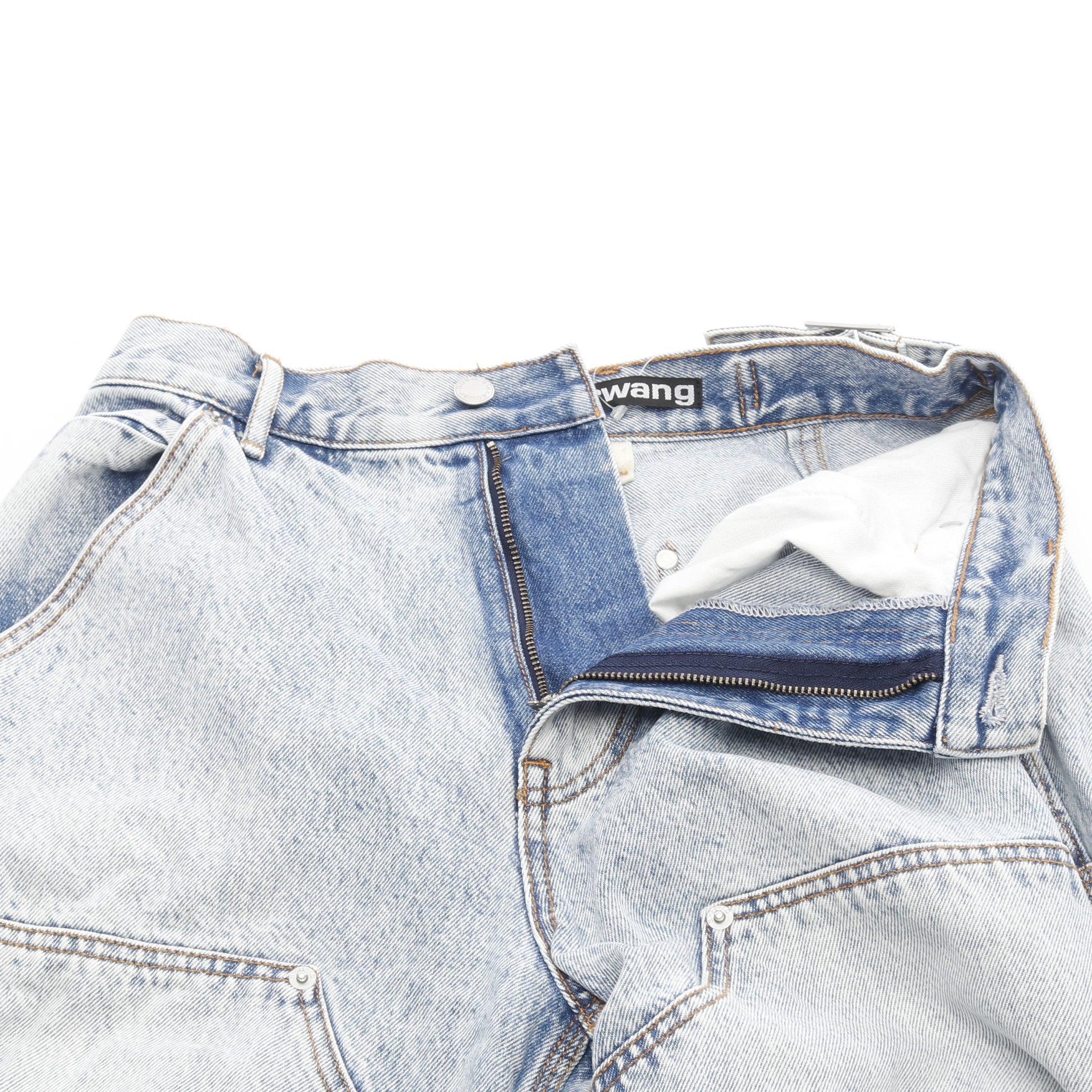 アレキサンダーワン ダブルフロント デニム カーペンターパンツ 24 ダブルフロントカーペンター デニムパンツ コットン ブルーグレー