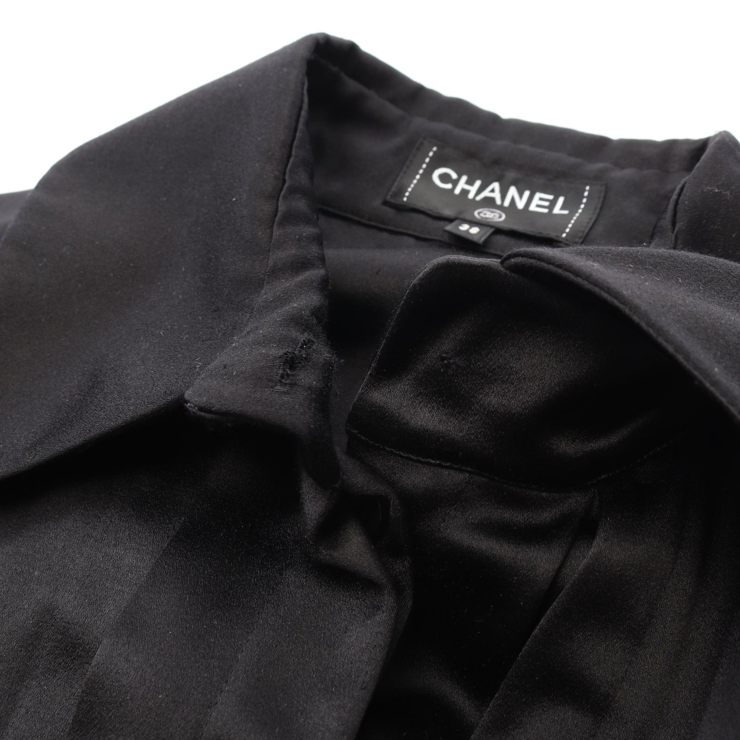 シャツワンピース シルク ブラック プリーツ シャネル ワンピース CHANEL