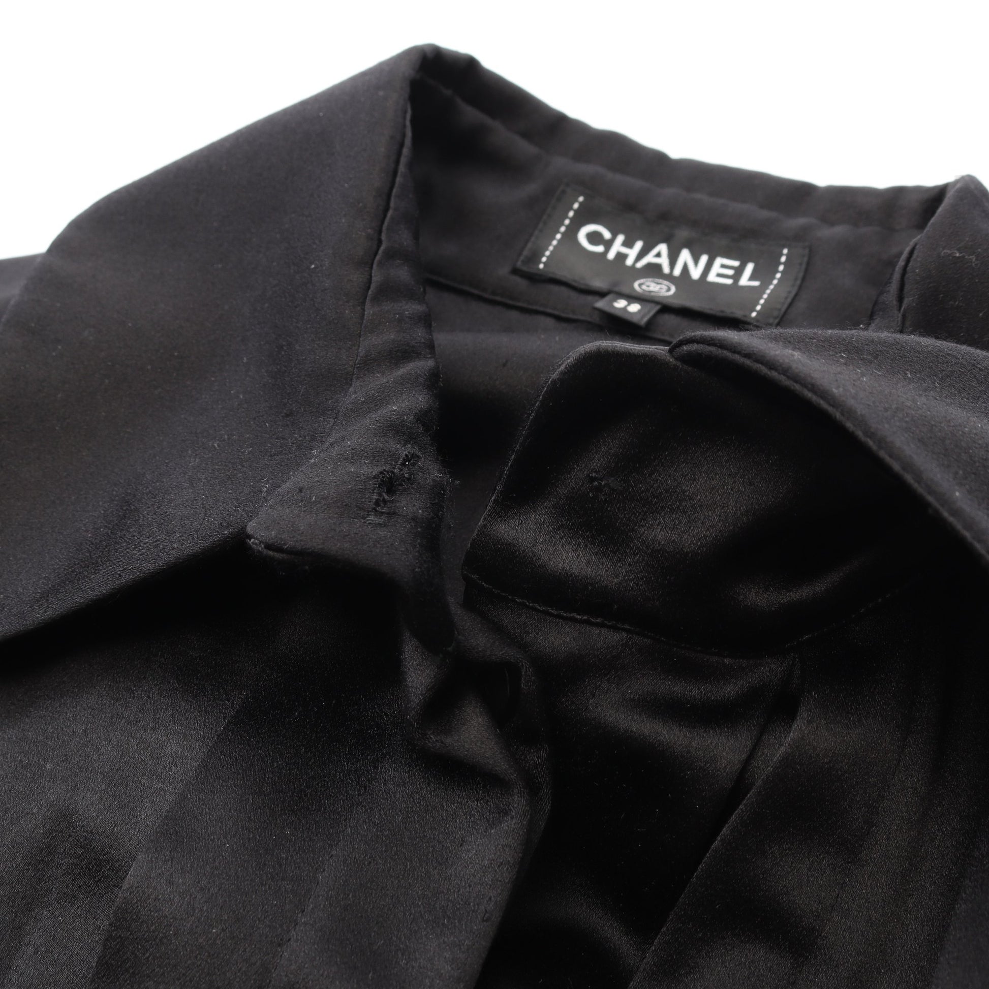 シャツワンピース シルク ブラック プリーツ シャネル ワンピース CHANEL