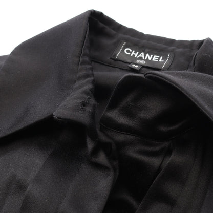 シャツワンピース シルク ブラック プリーツ シャネル ワンピース CHANEL