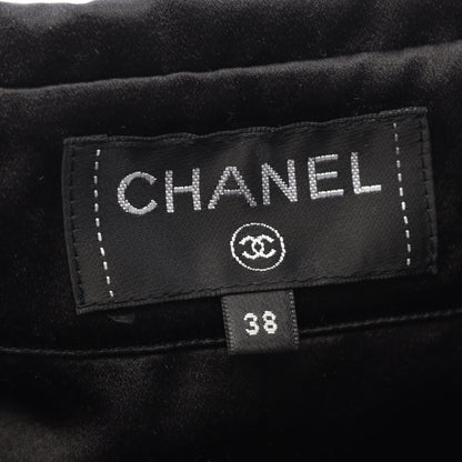 シャツワンピース シルク ブラック プリーツ シャネル ワンピース CHANEL