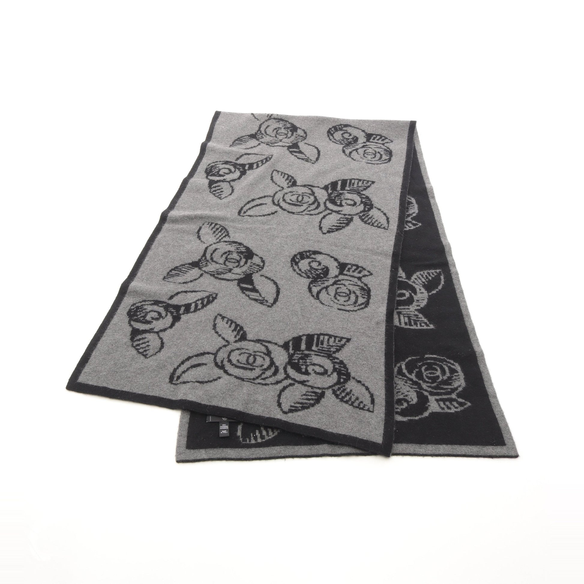 ココマーク ストール マフラー カシミヤ ブラック グレー シャネル – RECLO 