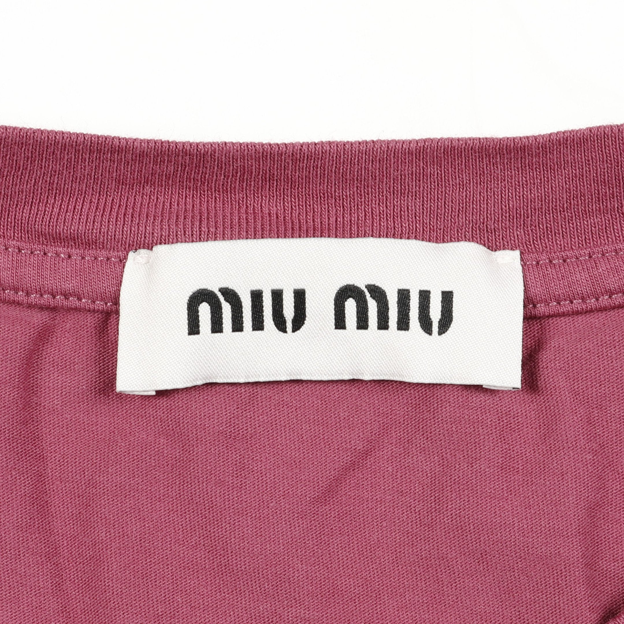 未使用 ミュウミュウ 新作 ラインストーン ロゴ トップス タンクトップ MIU MIU - ミュウミュウ 新作 ラインストーン ロゴ トップス タンク