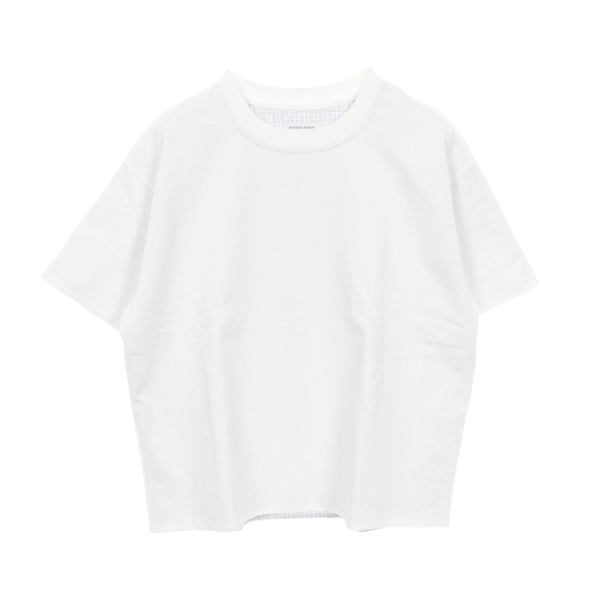 ダブルレイヤー Tシャツ クルーネック 半袖 チェック コットン 