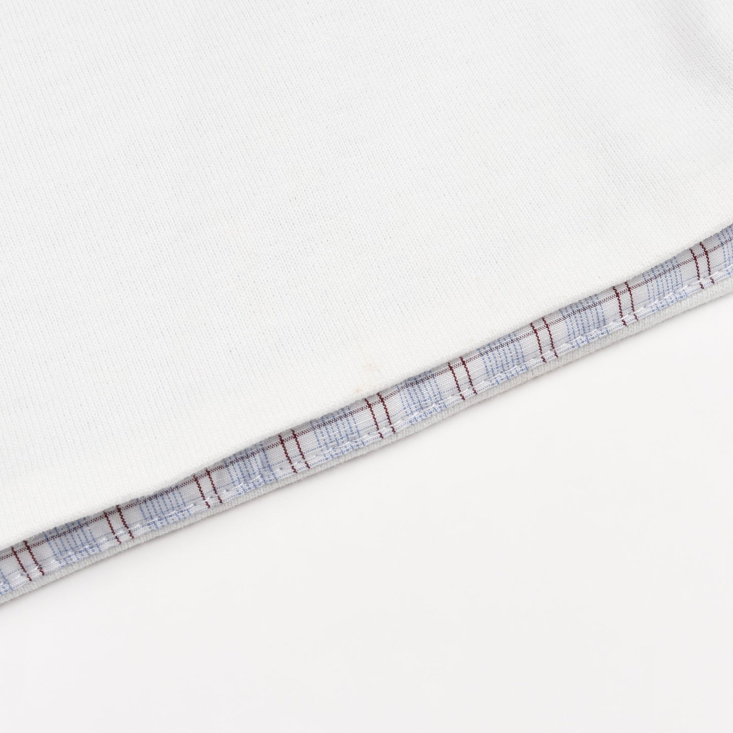 ダブルレイヤー Tシャツ クルーネック 半袖 チェック コットン ホワイト ボッテガヴェネタ トップス BOTTEGA VENETA