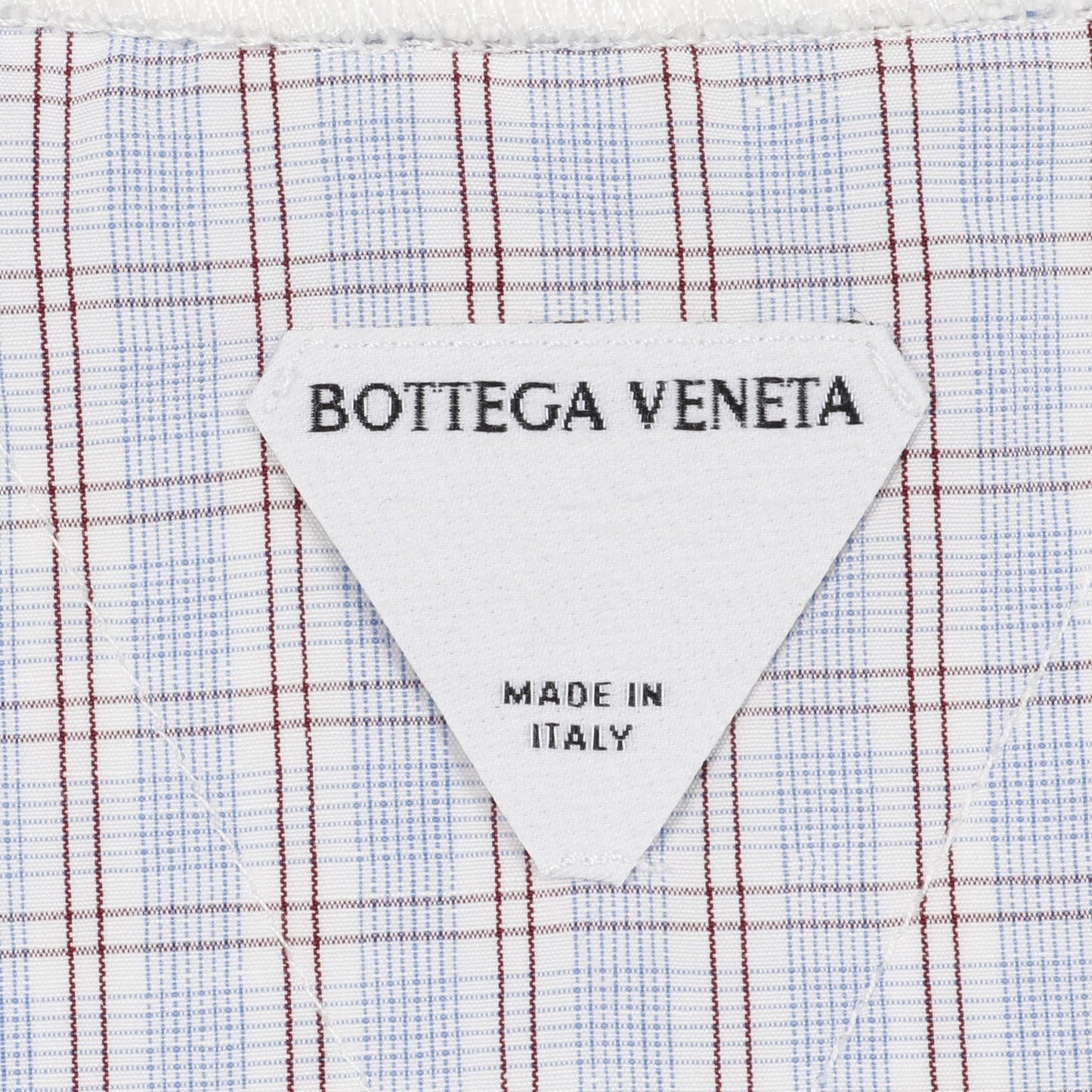 ダブルレイヤー Tシャツ クルーネック 半袖 チェック コットン ホワイト ボッテガヴェネタ トップス BOTTEGA VENETA