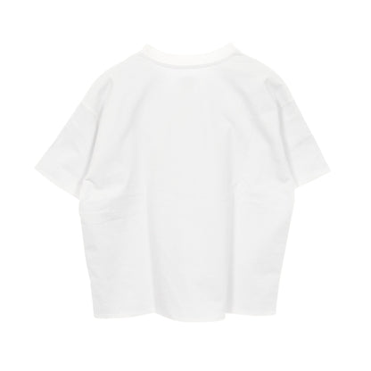 ダブルレイヤー Tシャツ クルーネック 半袖 チェック コットン ホワイト ボッテガヴェネタ トップス BOTTEGA VENETA