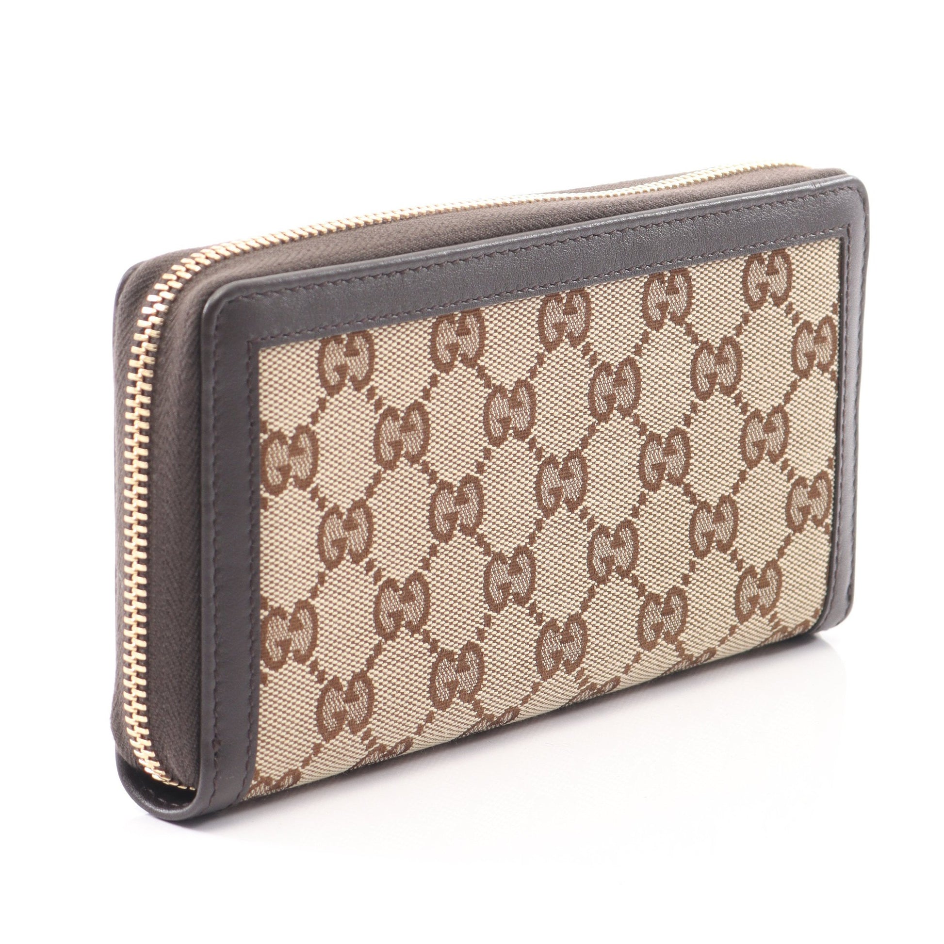 スーキー GGキャンバス ラウンドファスナー長財布 レザー ベージュ  