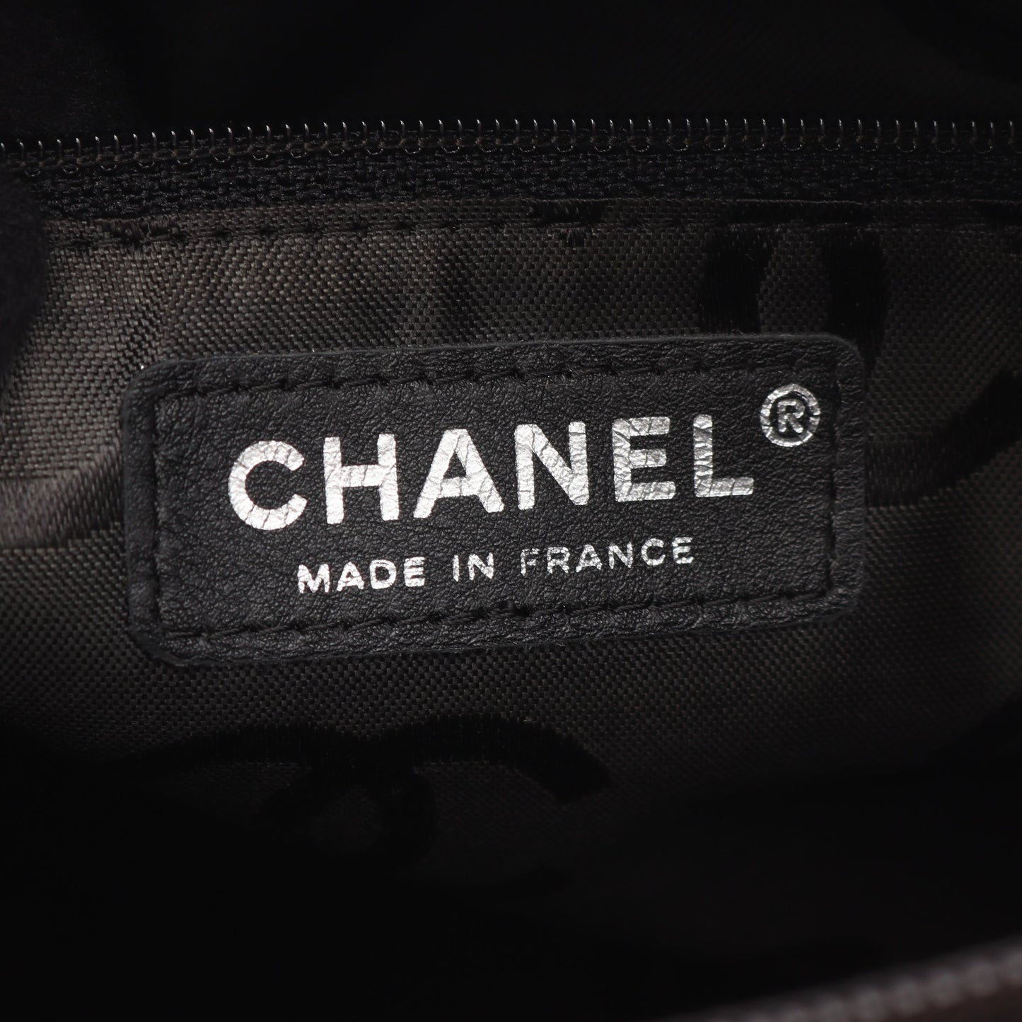 カンボンライン ミディアム ハンドバッグ トートバッグ レザー ベージュ ブラック シルバー金具 シャネル バッグ CHANEL