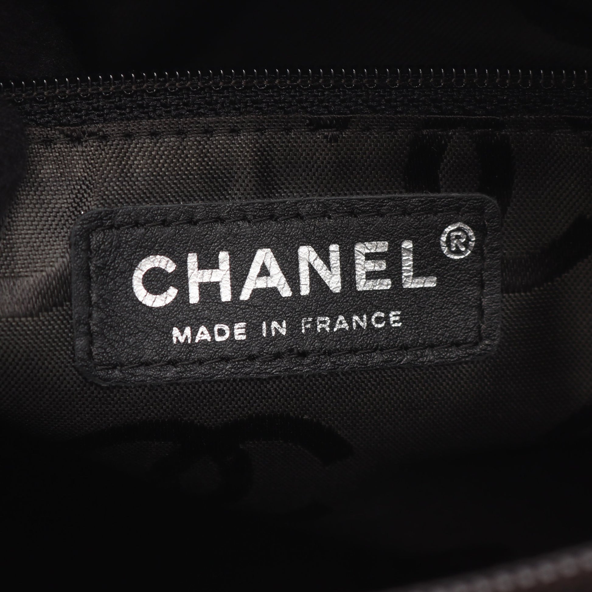 カンボンライン ミディアム ハンドバッグ トートバッグ レザー ベージュ ブラック シルバー金具 シャネル バッグ CHANEL