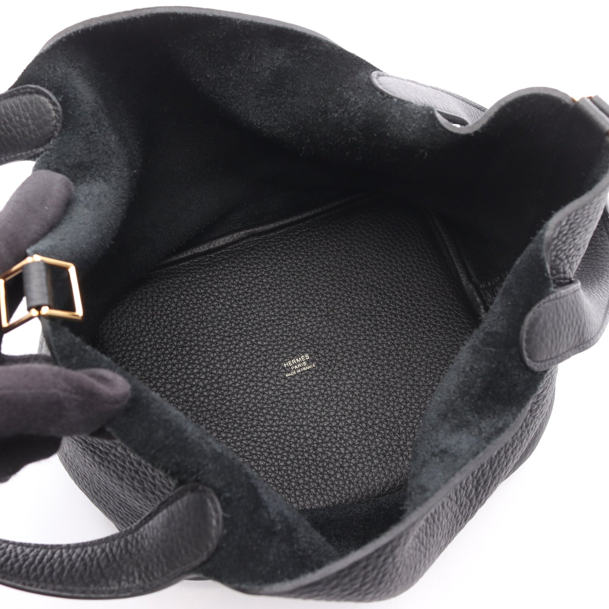 ピコタンロックMM ハンドバッグ トリヨンクレマンス ブラック ゴールド金具 W刻印 エルメス バッグ HERMES