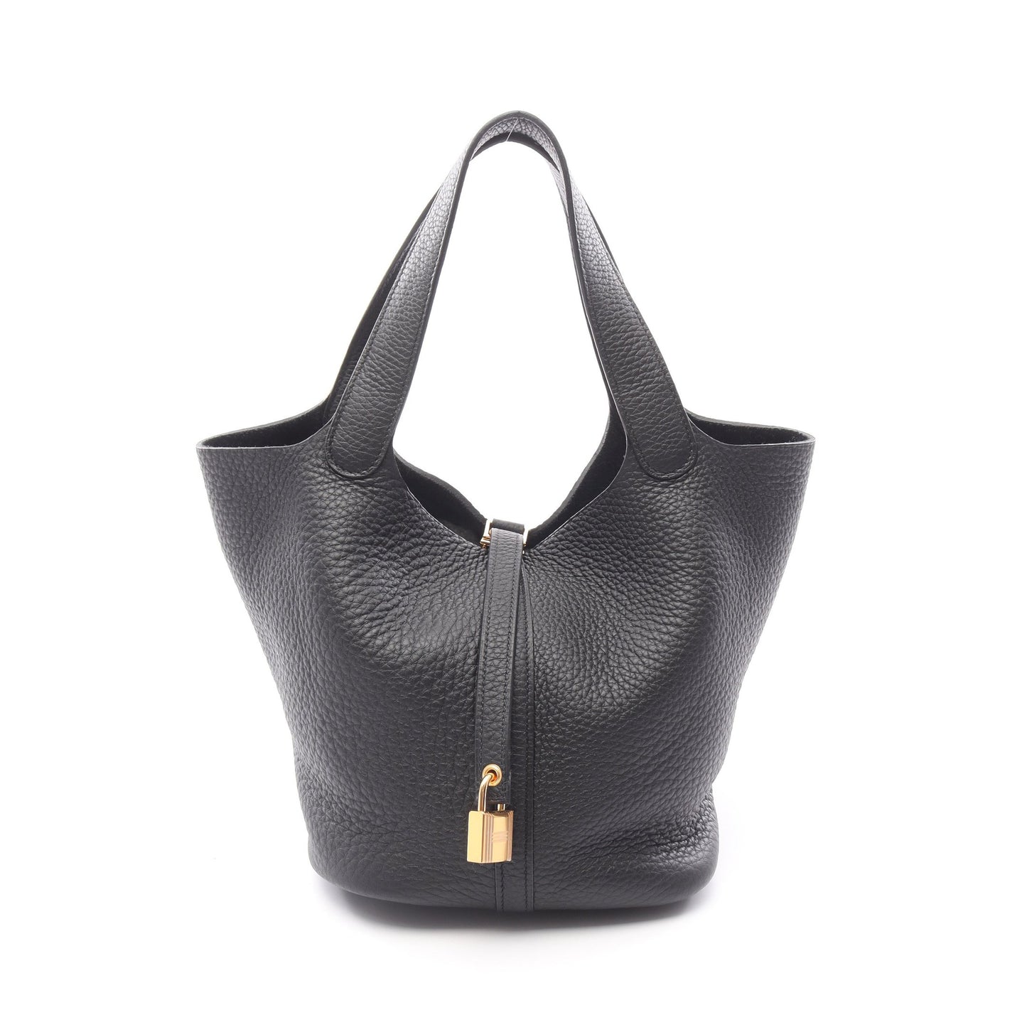ピコタンロックMM ハンドバッグ トリヨンクレマンス ブラック ゴールド金具 W刻印 エルメス バッグ HERMES