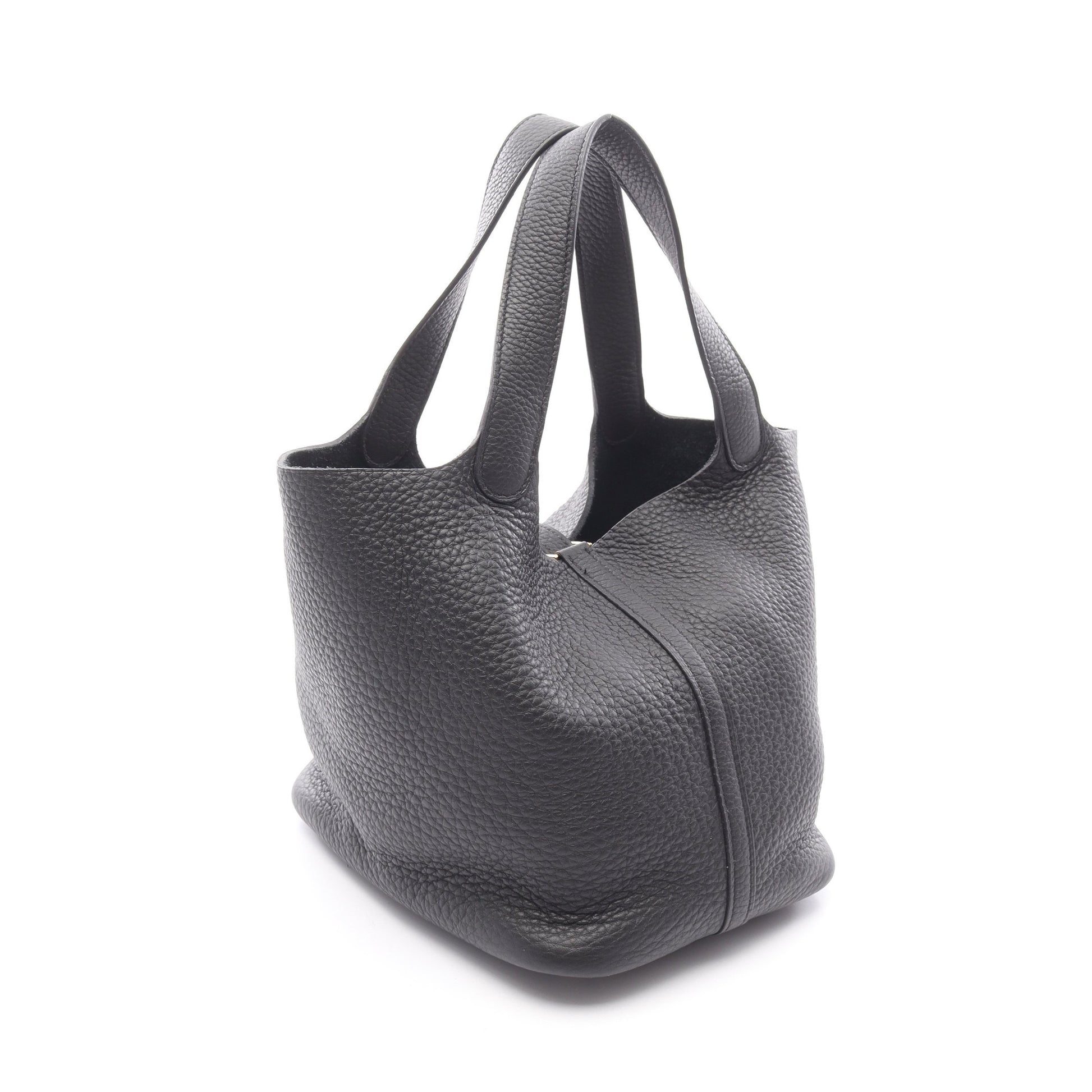 ピコタンロックMM ハンドバッグ トリヨンクレマンス ブラック ゴールド金具 W刻印 エルメス バッグ HERMES