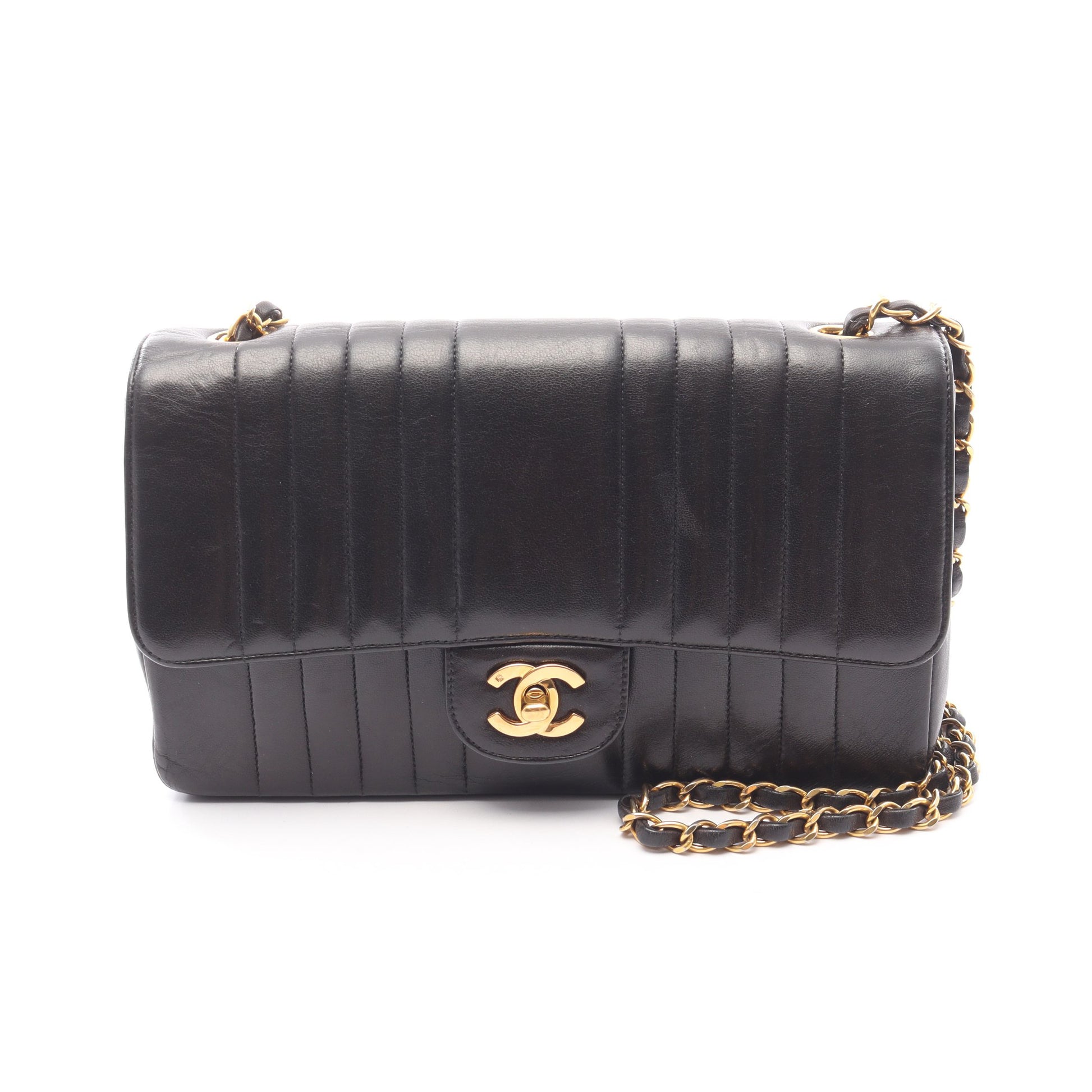 マドモアゼル チェーンショルダーバッグ ラムスキン ブラック ゴールド金具 シャネル バッグ CHANEL