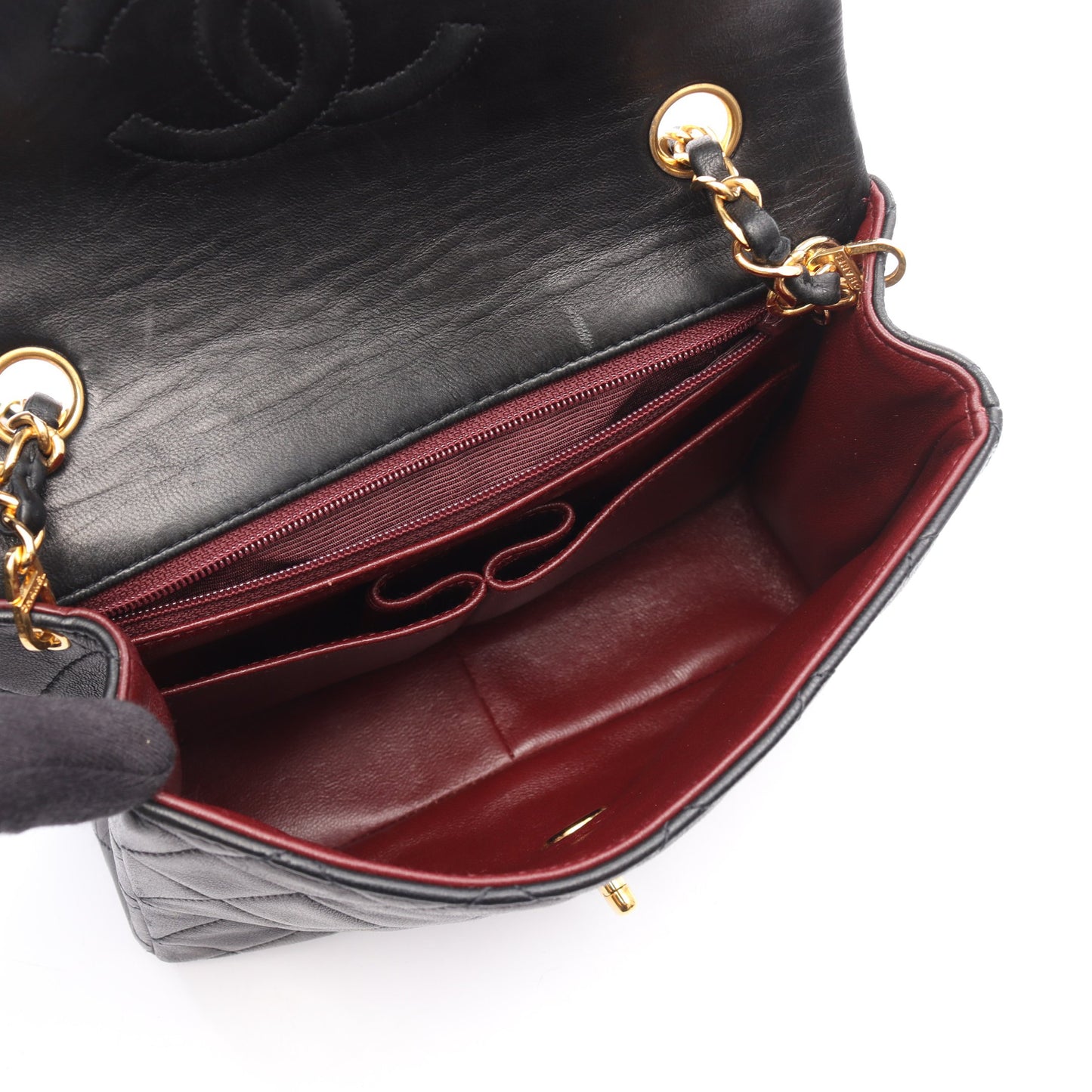 ミニマトラッセ20 チェーンショルダーバッグ ラムスキン ブラック ゴールド金具 シャネル バッグ CHANEL