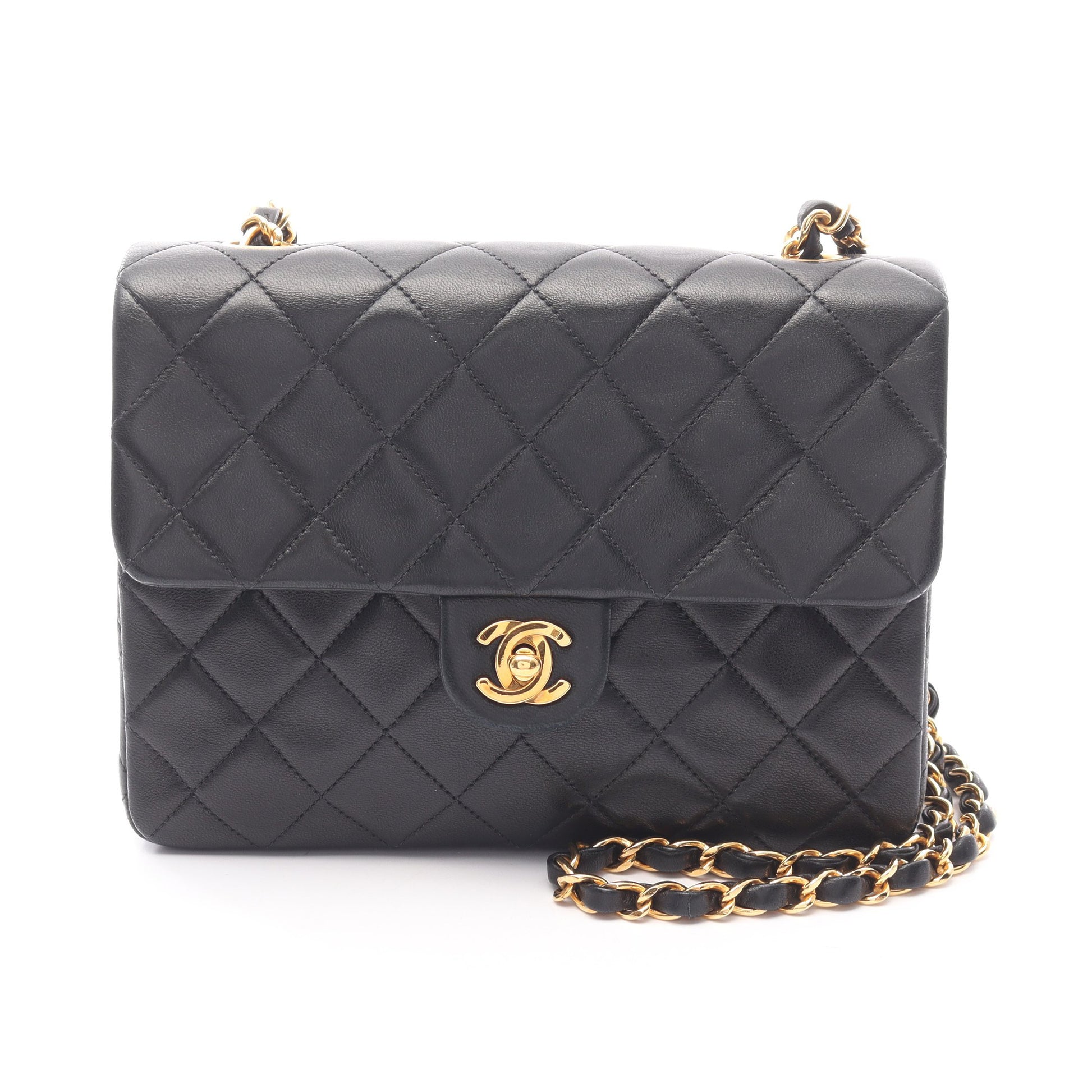 ミニマトラッセ20 チェーンショルダーバッグ ラムスキン ブラック ゴールド金具 シャネル バッグ CHANEL