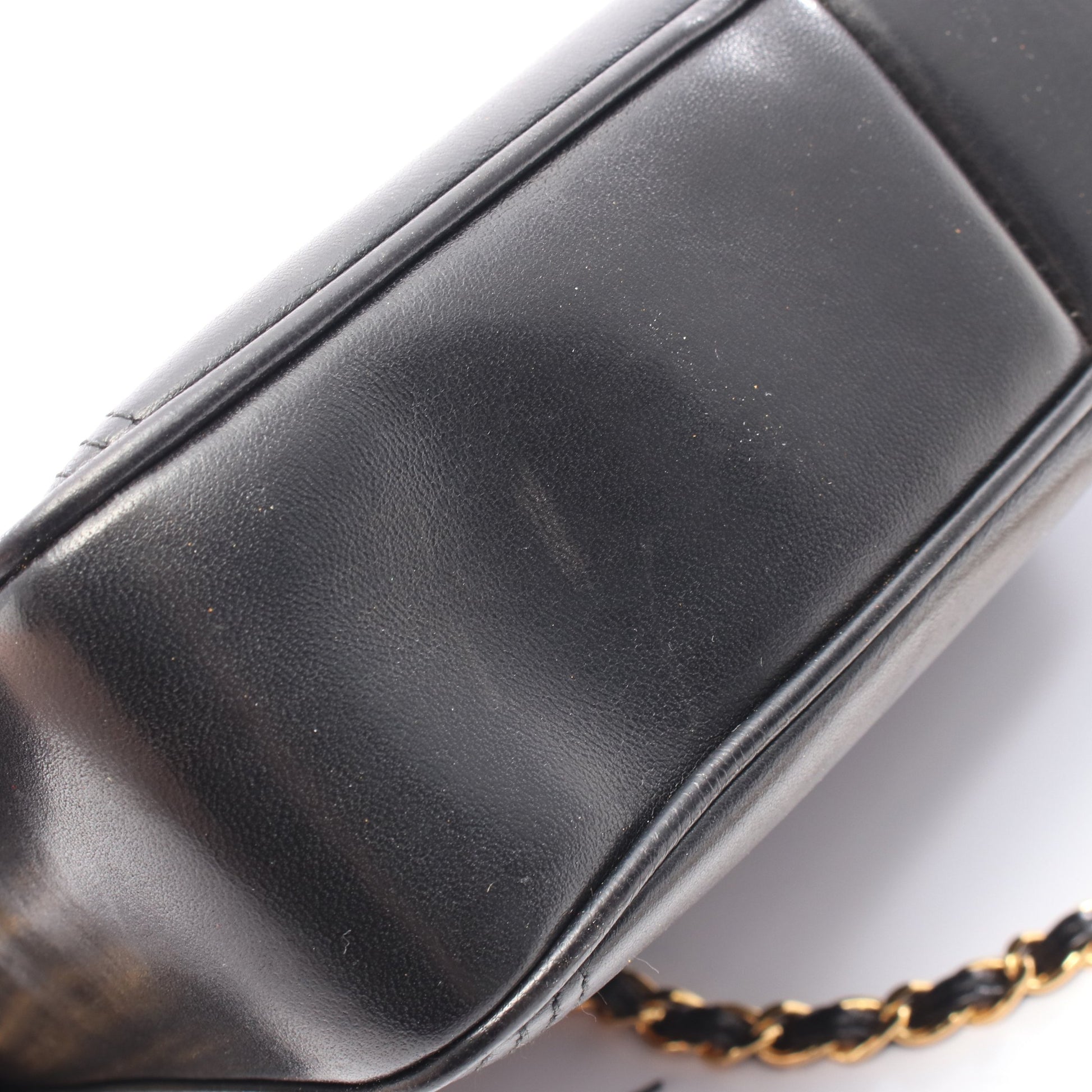 ココマーク チェーンショルダーバッグ ラムスキン ブラック ゴールド金具 シャネル バッグ CHANEL