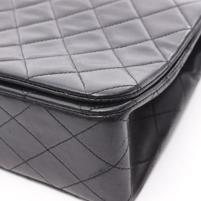 マトラッセ フルフラップ チェーンショルダーバッグ ラムスキン ブラック ゴールド金具 シャネル バッグ CHANEL