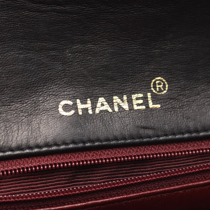 マトラッセ フルフラップ チェーンショルダーバッグ ラムスキン ブラック ゴールド金具 シャネル バッグ CHANEL