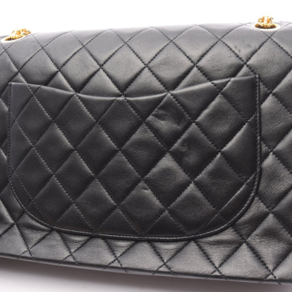 マトラッセ Wフラップ Wチェーンショルダーバッグ ラムスキン ブラック ゴールド金具 シャネル バッグ CHANEL