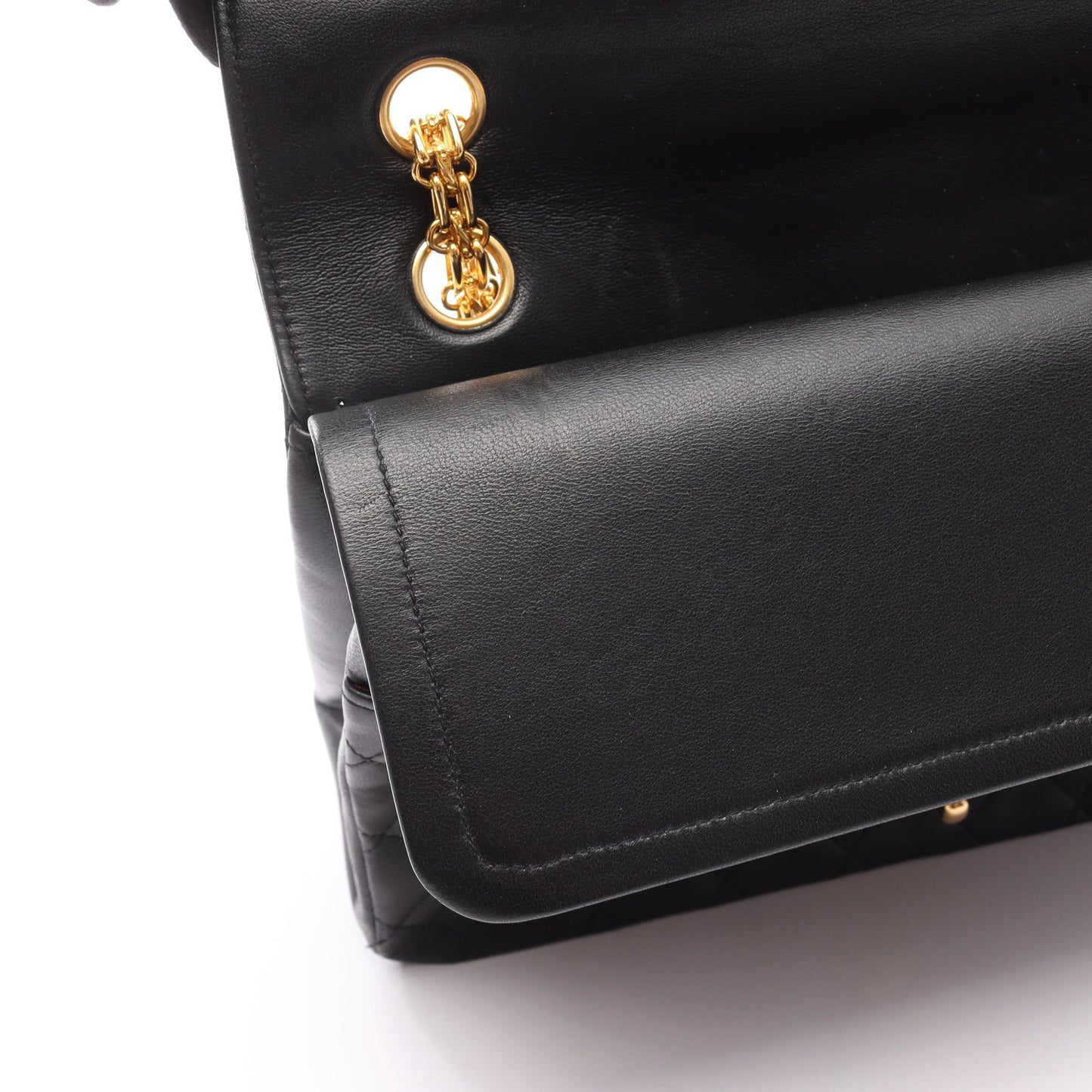 マトラッセ Wフラップ Wチェーンショルダーバッグ ラムスキン ブラック ゴールド金具 シャネル バッグ CHANEL