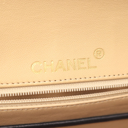 ミニマトラッセ チェーンショルダーバッグ ラムスキン ベージュ ブラック ゴールド金具 シャネル バッグ CHANEL