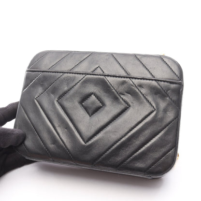 ココマーク ダイヤステッチ チェーンショルダーバッグ ラムスキン ブラック ゴールド金具 シャネル バッグ CHANEL