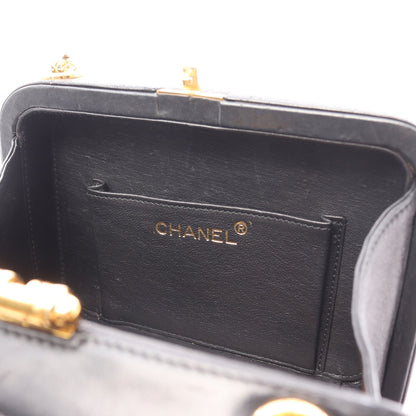 ココマーク ダイヤステッチ チェーンショルダーバッグ ラムスキン ブラック ゴールド金具 シャネル バッグ CHANEL