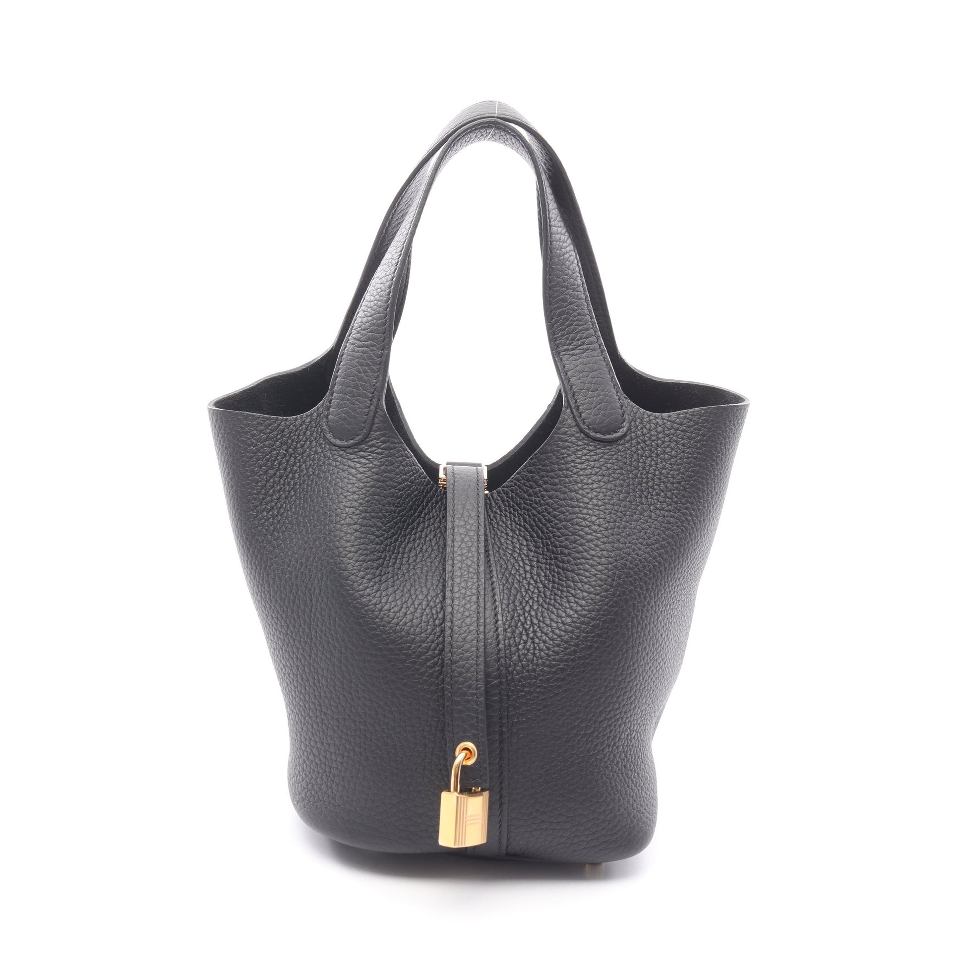 ピコタンロックPM ハンドバッグ トリヨンクレマンス ブラック ゴールド金具 W刻印 エルメス バッグ HERMES