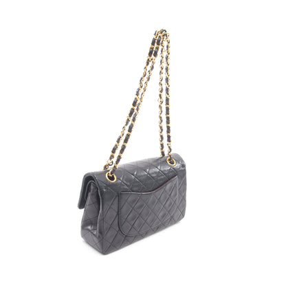 マトラッセ Wフラップ Wチェーンショルダーバッグ ラムスキン ブラック ゴールド金具 シャネル バッグ CHANEL