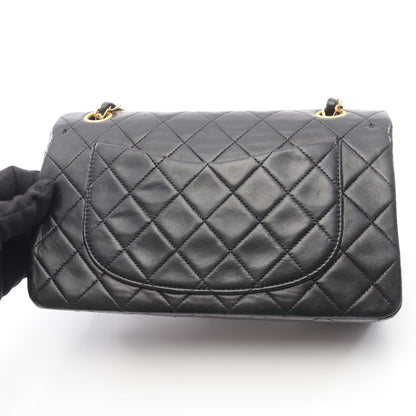 マトラッセ Wフラップ Wチェーンショルダーバッグ ラムスキン ブラック ゴールド金具 シャネル バッグ CHANEL