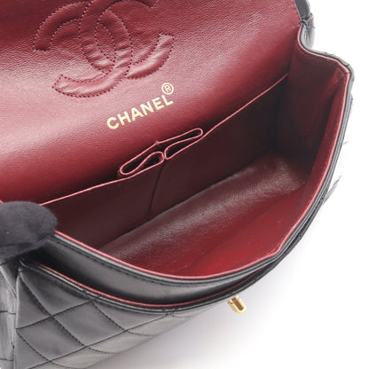 マトラッセ Wフラップ Wチェーンショルダーバッグ ラムスキン ブラック ゴールド金具 シャネル バッグ CHANEL