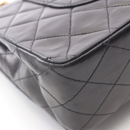 マトラッセ Wフラップ Wチェーンショルダーバッグ ラムスキン ブラック ゴールド金具 シャネル バッグ CHANEL
