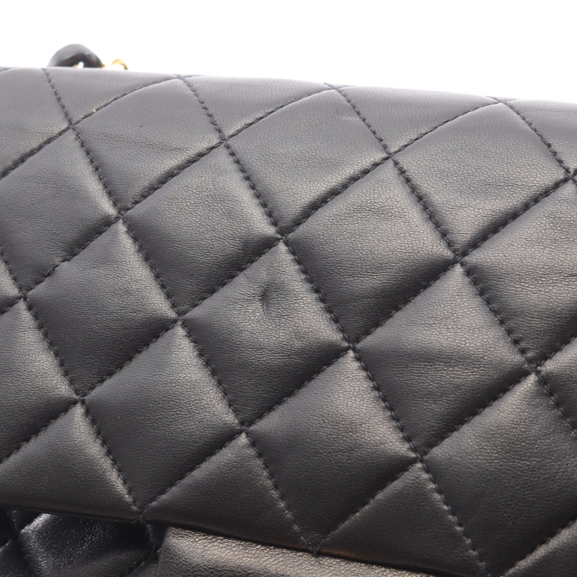マトラッセ Wフラップ Wチェーンショルダーバッグ ラムスキン ブラック ゴールド金具 シャネル バッグ CHANEL