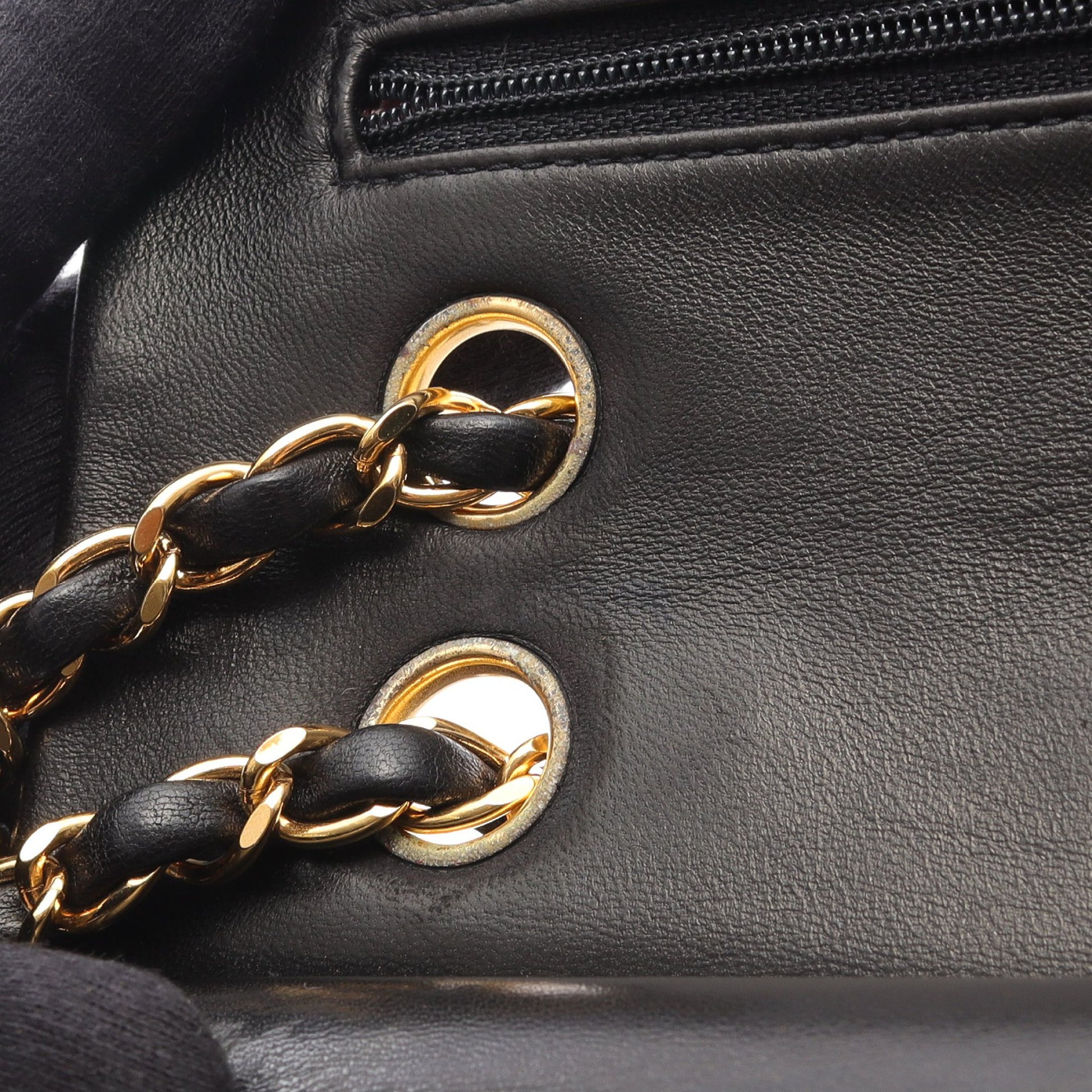 マトラッセ Wフラップ Wチェーンショルダーバッグ ラムスキン ブラック ゴールド金具 シャネル バッグ CHANEL