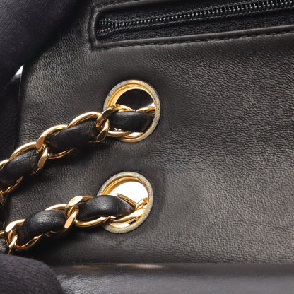 マトラッセ Wフラップ Wチェーンショルダーバッグ ラムスキン ブラック ゴールド金具 シャネル バッグ CHANEL