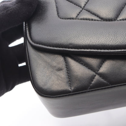 マトラッセ ダイアナフラップ チェーンショルダーバッグ ラムスキン ブラック ゴールド金具 シャネル バッグ CHANEL