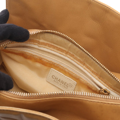 チョコバー ハンドバッグ レザー ベージュ ゴールド金具 シャネル バッグ CHANEL
