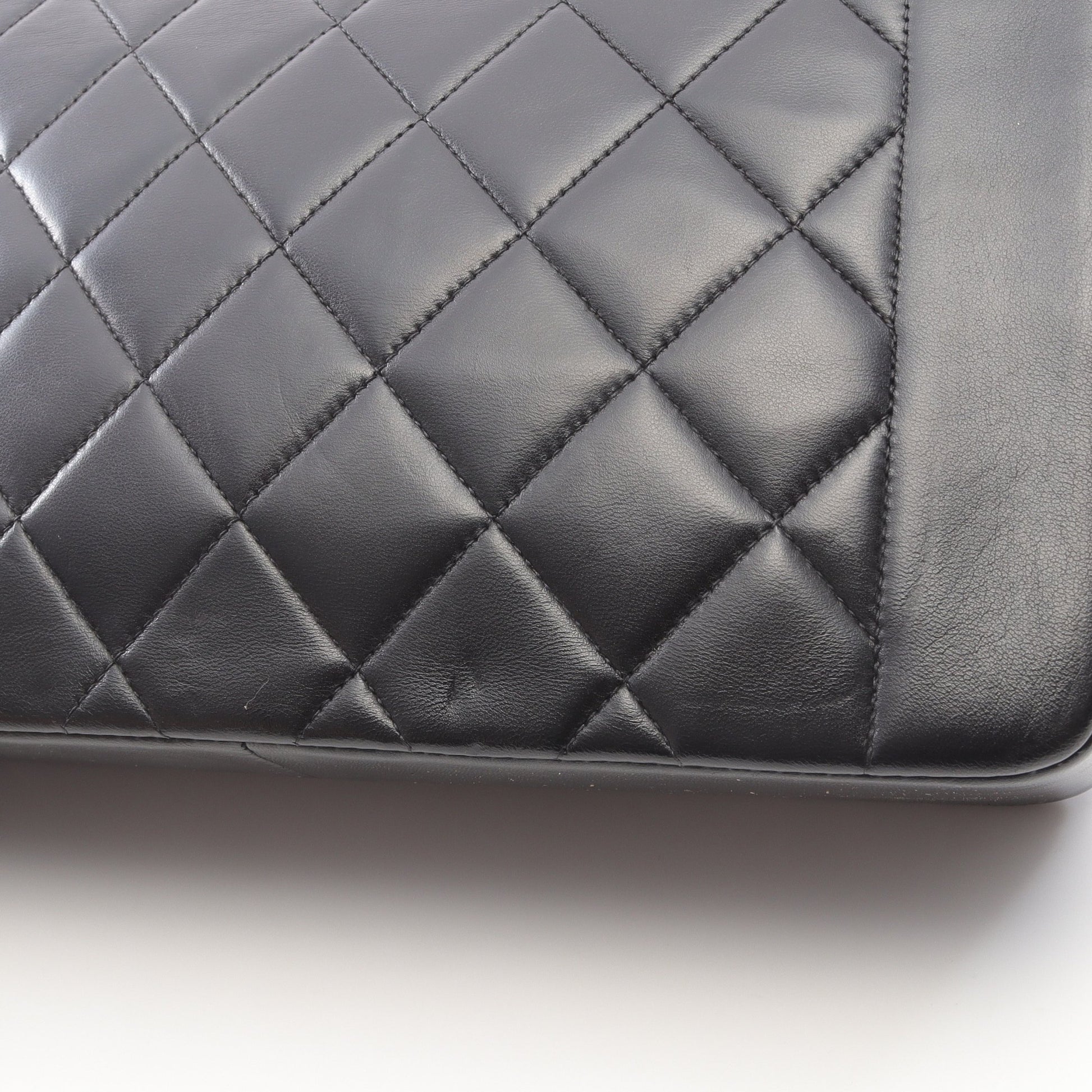 マトラッセ ダイアナフラップ チェーンショルダーバッグ ラムスキン ブラック ゴールド金具 シャネル バッグ CHANEL